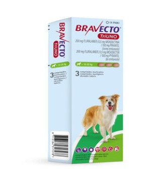 Bravecto TriUNO от 10кг. до 20кг. – комбинирана противопаразитна таблетка 3бр.