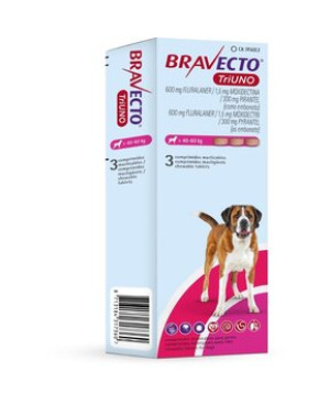 Bravecto TriUNO от 40кг. до 60кг. – комбинирана противопаразитна таблетка 3бр.