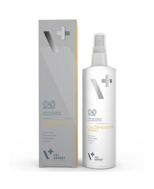VETEXPERT CHLORHEXIDINE SPRAY - ЗА ЛОКАЛНО ЛЕЧЕНИЕ ПРИ КУЧЕТА И КОТКИ С КОЖНИ ЛЕЗИИ 100 МЛ.