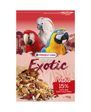 EXOTIC NUTS- ПЪЛНОЦЕННА ХРАНА ЗА ГОЛЕМИ ПАПАГАЛИ С ЯДКИ 750гр.