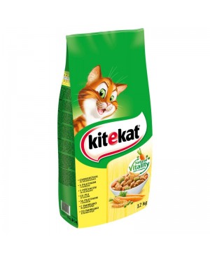 Суха храна за котки KITEKAT Пиле със зеленчуци 12кг.