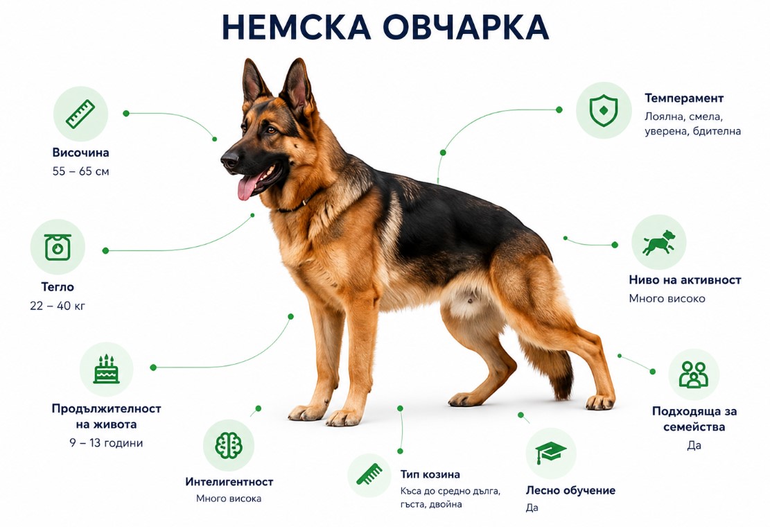 Темперамент и характер на породата немска овчарка